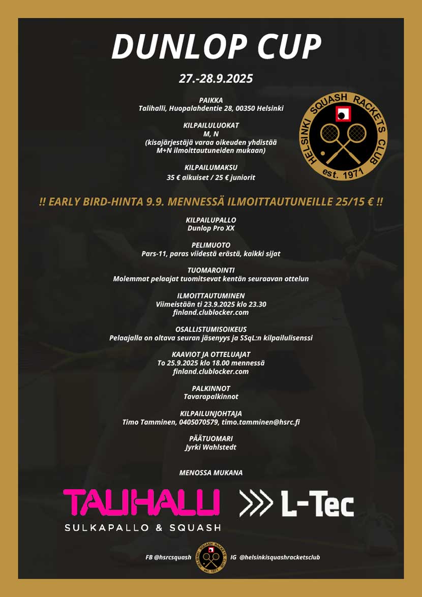 You are currently viewing Dunlop Cup Syksy 27.-28.9.2025